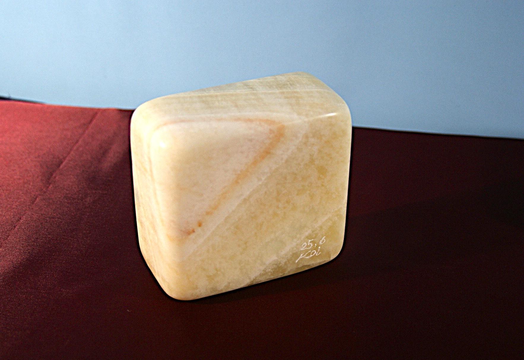 石のトレイ　天然石オニックスの四角いトレイ | 4枚目