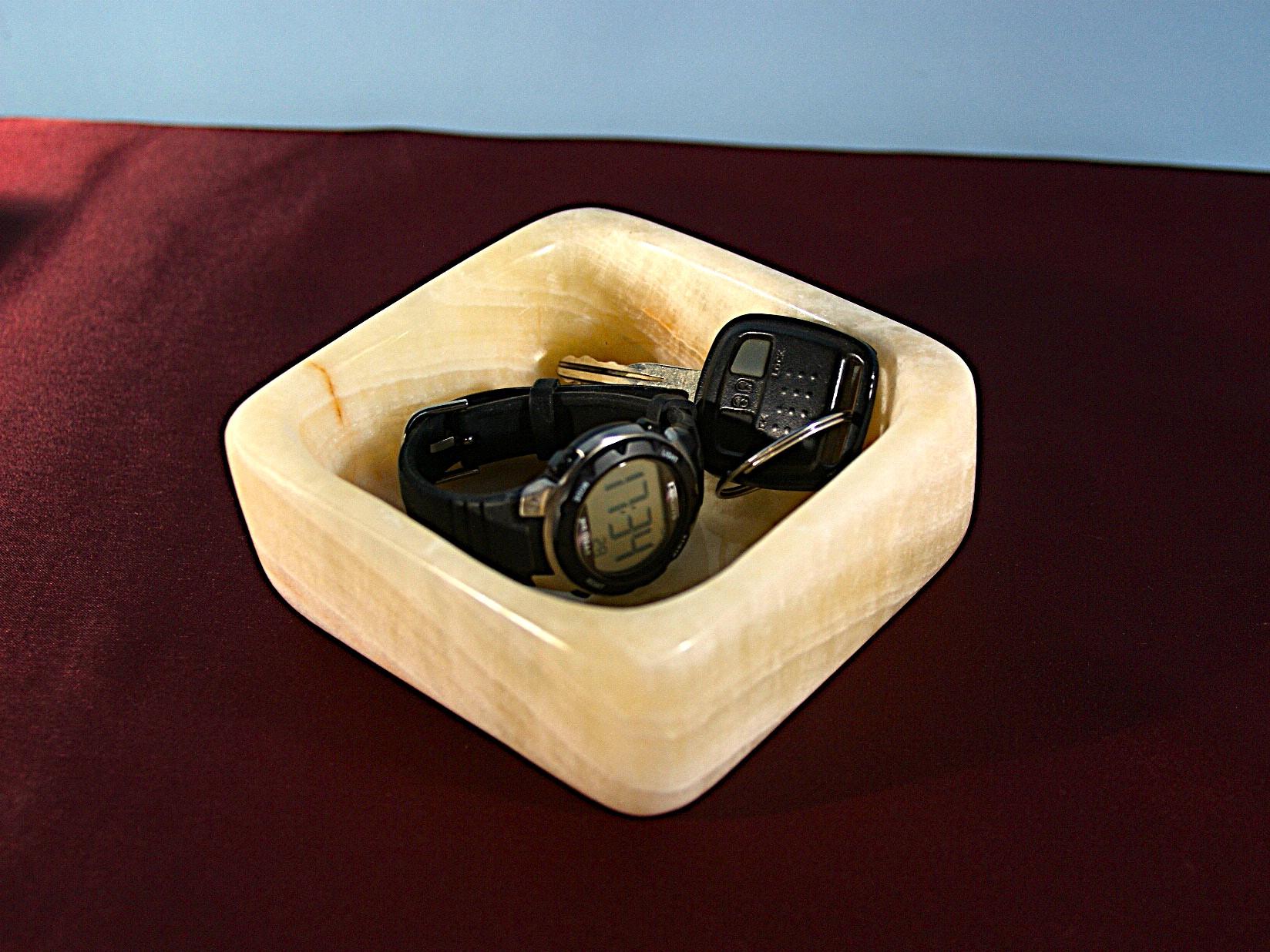 石のトレイ　天然石オニックスの四角いトレイ | 7枚目