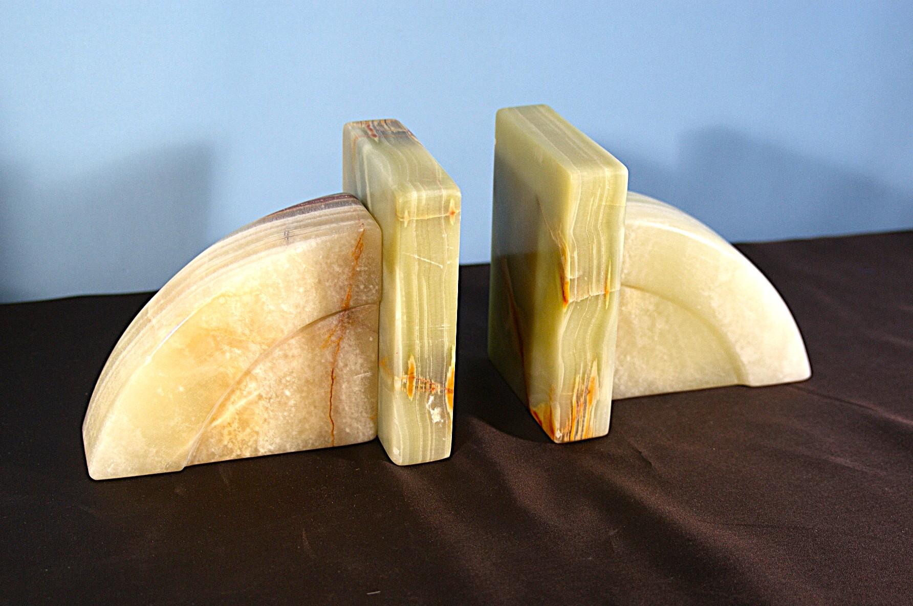 ブックエンド 天然石オニックスのブックエンド 自然模様の美しいブックエンド | 4枚目