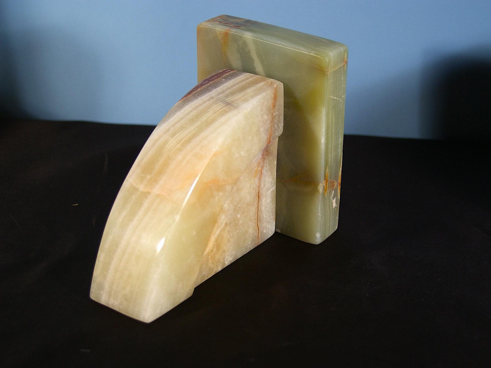 ブックエンド 天然石オニックスのブックエンド 自然模様の美しいブックエンド | 7枚目