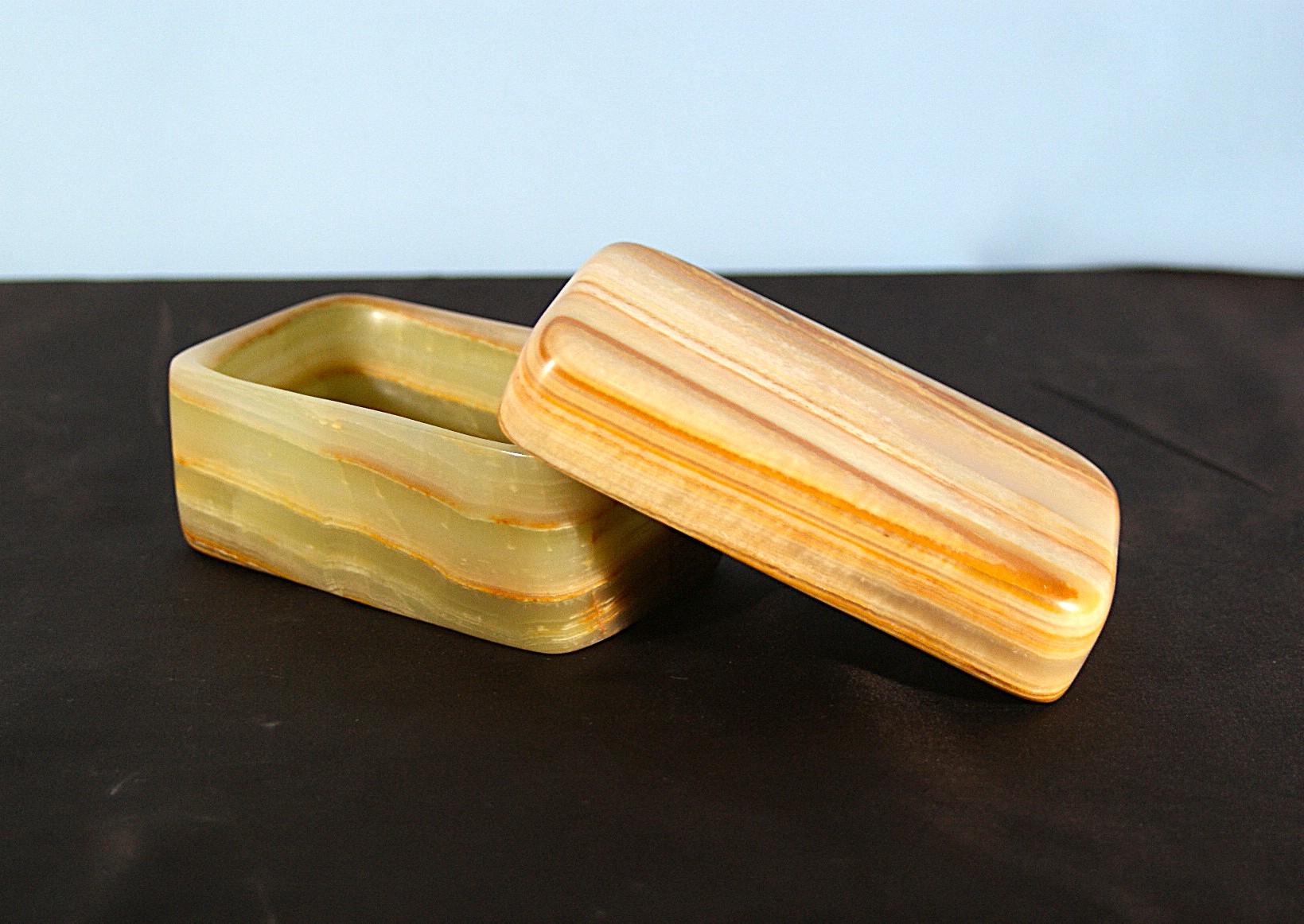 石の小箱 蓋つきトレイ 蓋つきのオニックスの小箱 宝石箱 ジュエリーボックス | 5枚目