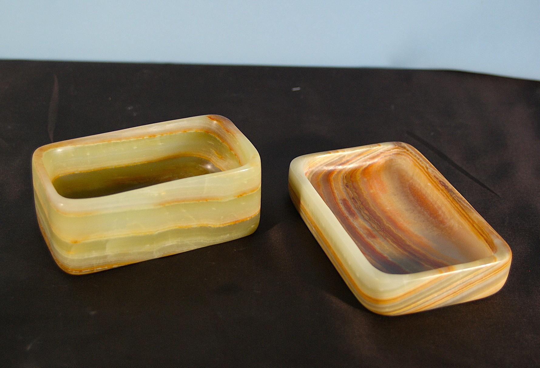 石の小箱 蓋つきトレイ 蓋つきのオニックスの小箱 宝石箱 ジュエリーボックス | 6枚目